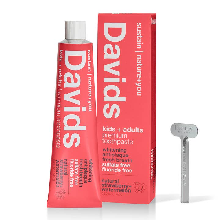 Davids Natural Toothpaste - Wholesale Toothpaste - Davids kids+adults premium toothpaste/strawberry watermelon