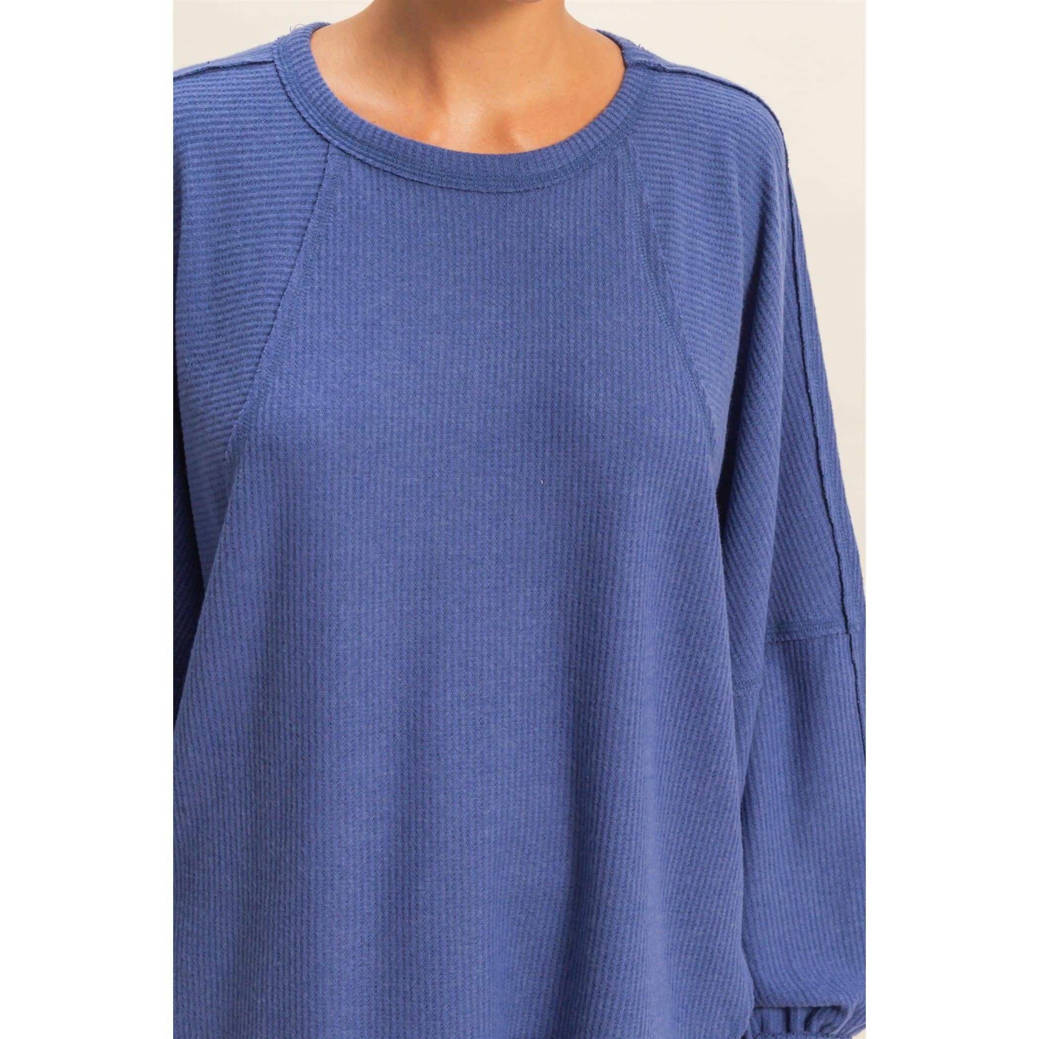 HYFVE - Vente Haut en maille – femme - Haut décontracté à manches longues en maille gaufrée brossée19