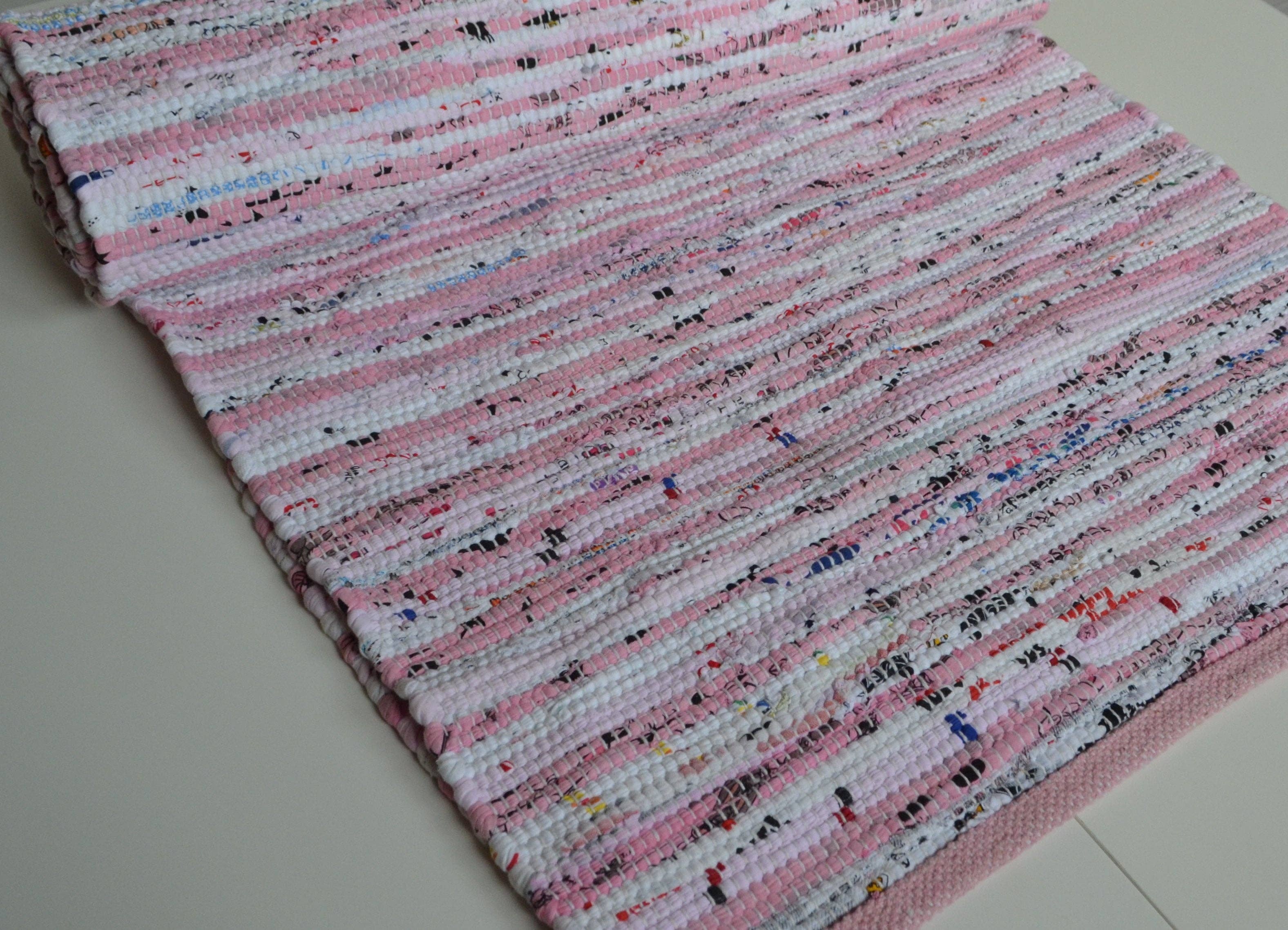 Designs Emporium - Wholesale Runner Rug - Pink Rug Runner Chindi Rag Handmade Recycled Cotton8