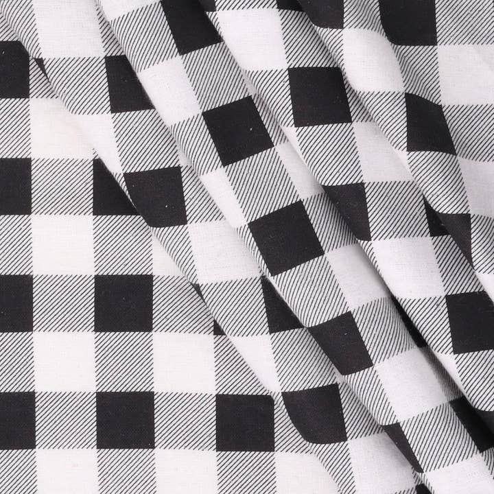 Mook Fabrics - Wholesale Fabric - Flannel 43/44" Buffalo Plaid 1" Fabric by the yard - Black1