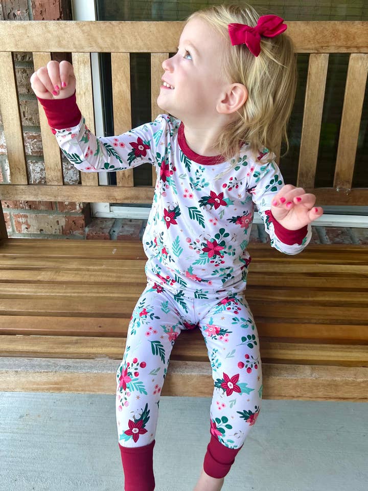 Southern Refinery - Wholesale Sleepsuit - Baby - christmas floral, girls clothing, girls pajamasÂ