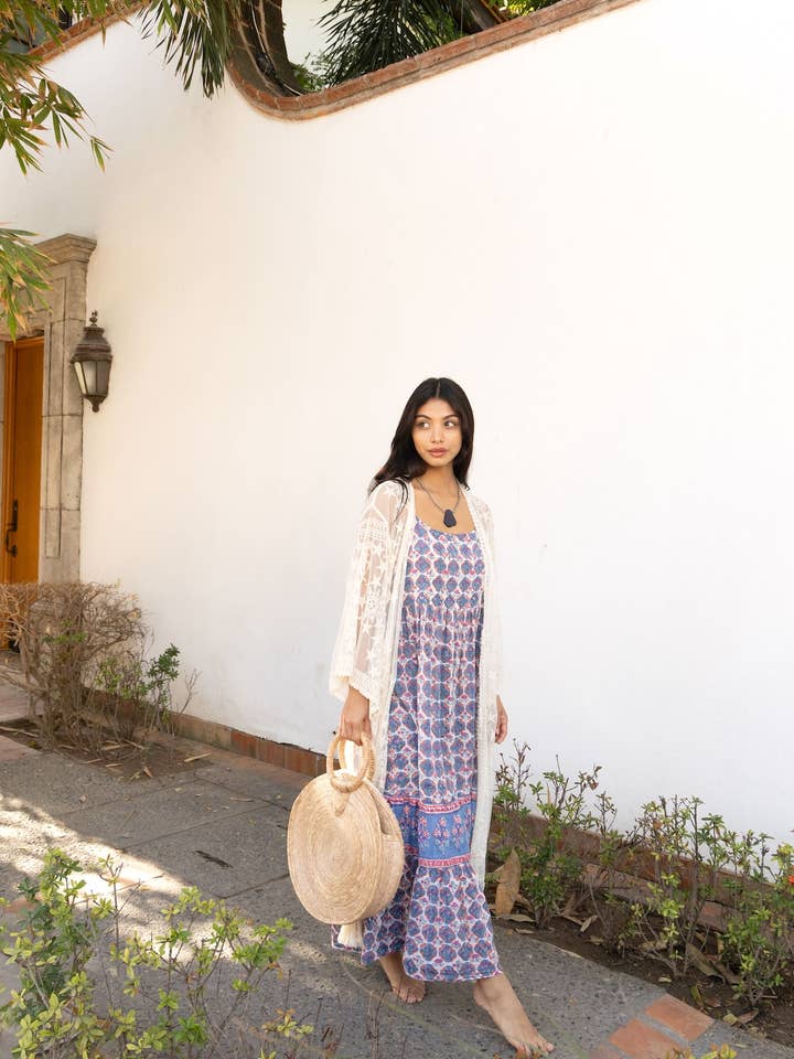 Block Printed Dress (Somara) for wholesale by The Fox and The Mermaid