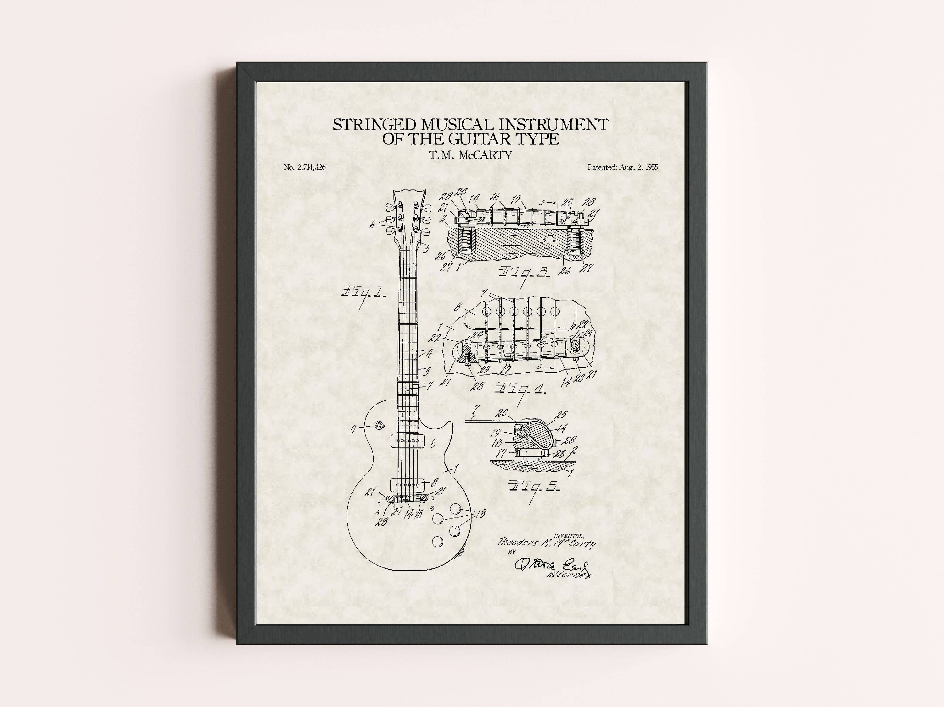 Damon D Chan - Vente Affiche d'art - Impression de Brevet de Guitare
