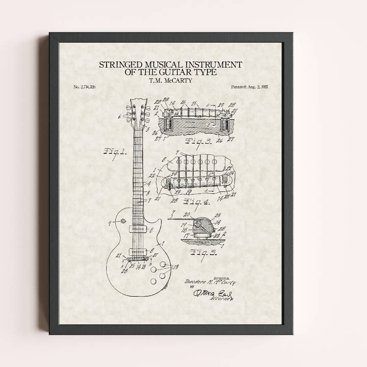 Damon D Chan - Vente Affiche d'art - Impression de Brevet de Guitare0