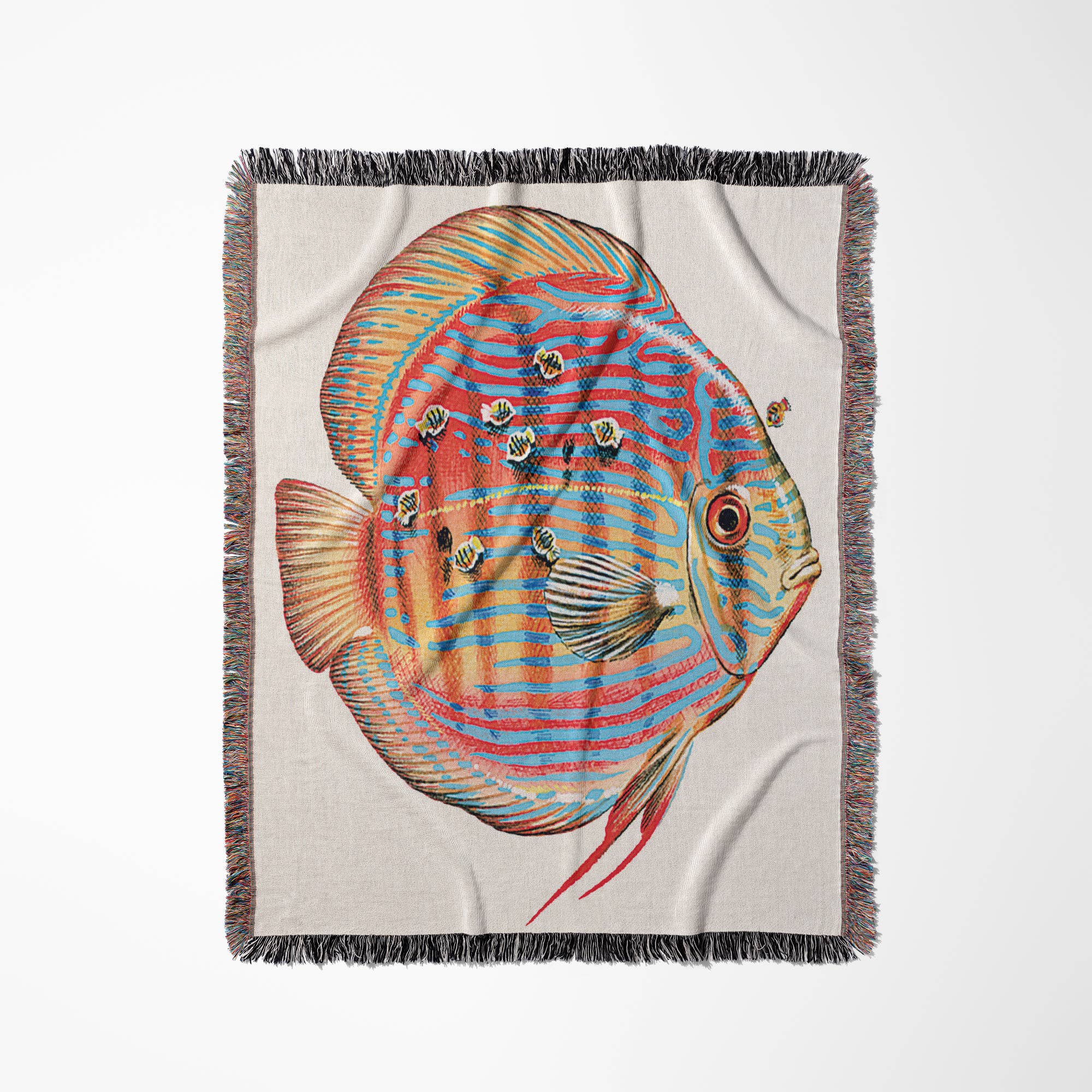 3dRose - Wholesale Throw Blanket - 3dRose, Discus Fish with Young Feeding off of the Parent fish, Blanket0