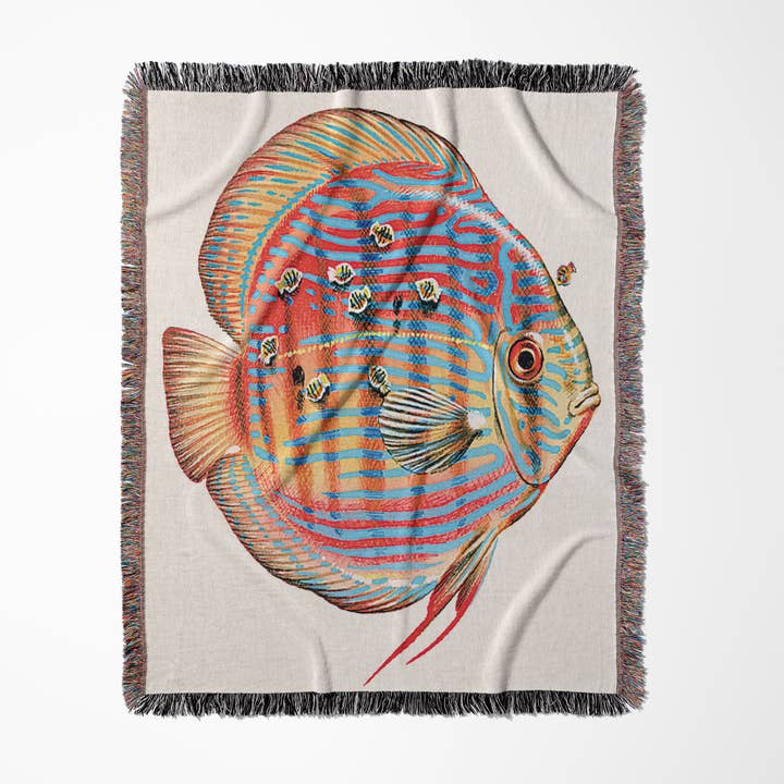 3dRose - Wholesale Throw Blanket - 3dRose, Discus Fish with Young Feeding off of the Parent fish, Blanket0