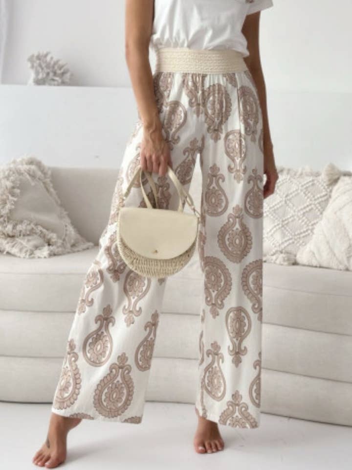 ESTEE BROWN - Wholesale Pants - Women's - Wide printed pants - 64740