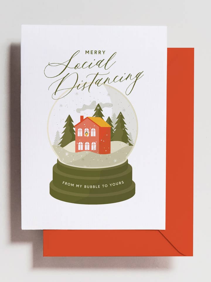 Merry Social Distancing Card för wholesale av Haven Print Co.