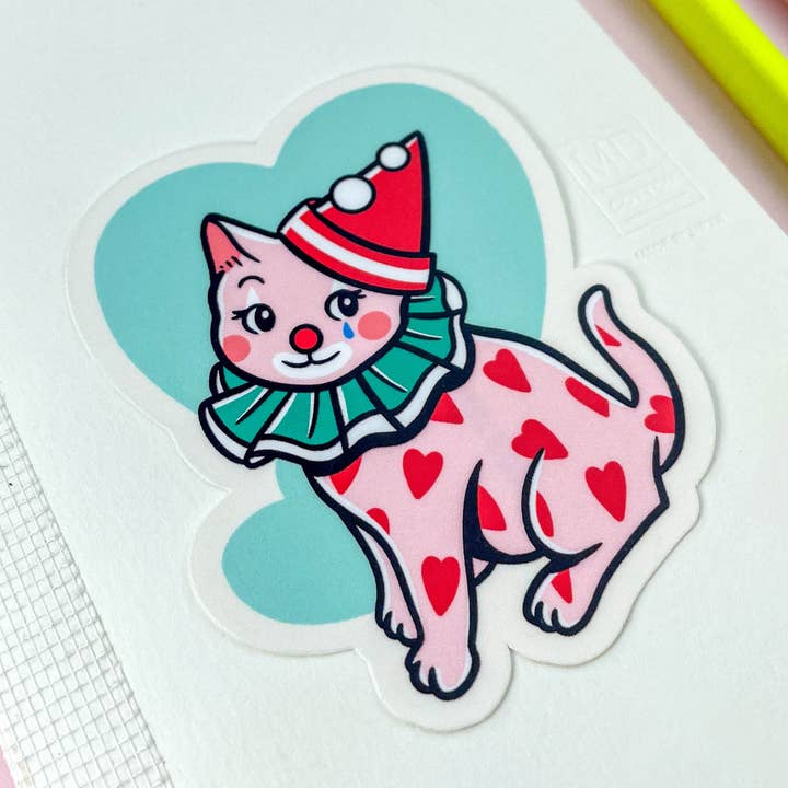 Clown Cat klistermærke for engroshandel hos Daisy Chainsaw