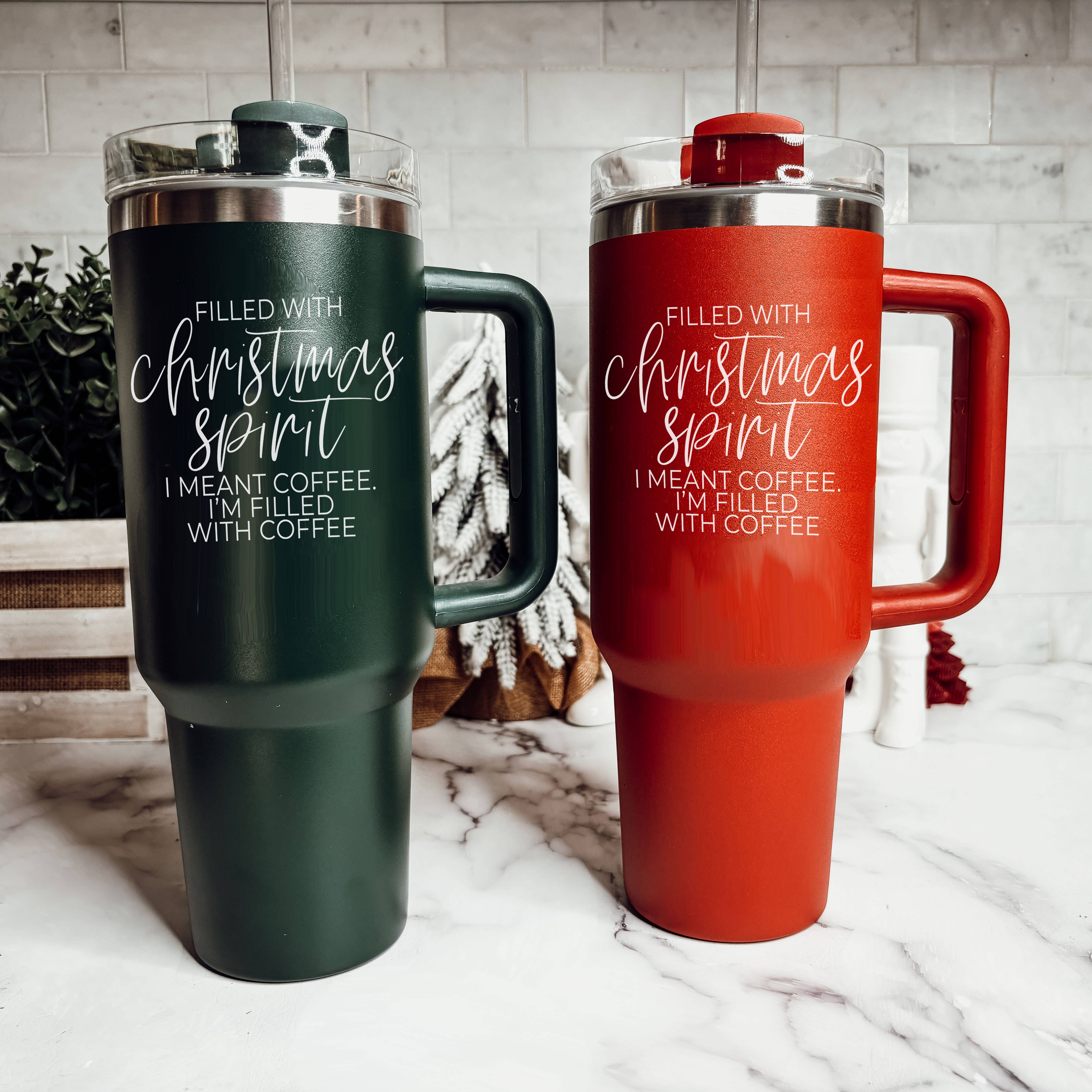 Gia Roma - Wholesale Insulated Mug/Tumbler - Funny Christmas Coffee Mugs, Red Holiday Tumblers With Straw61