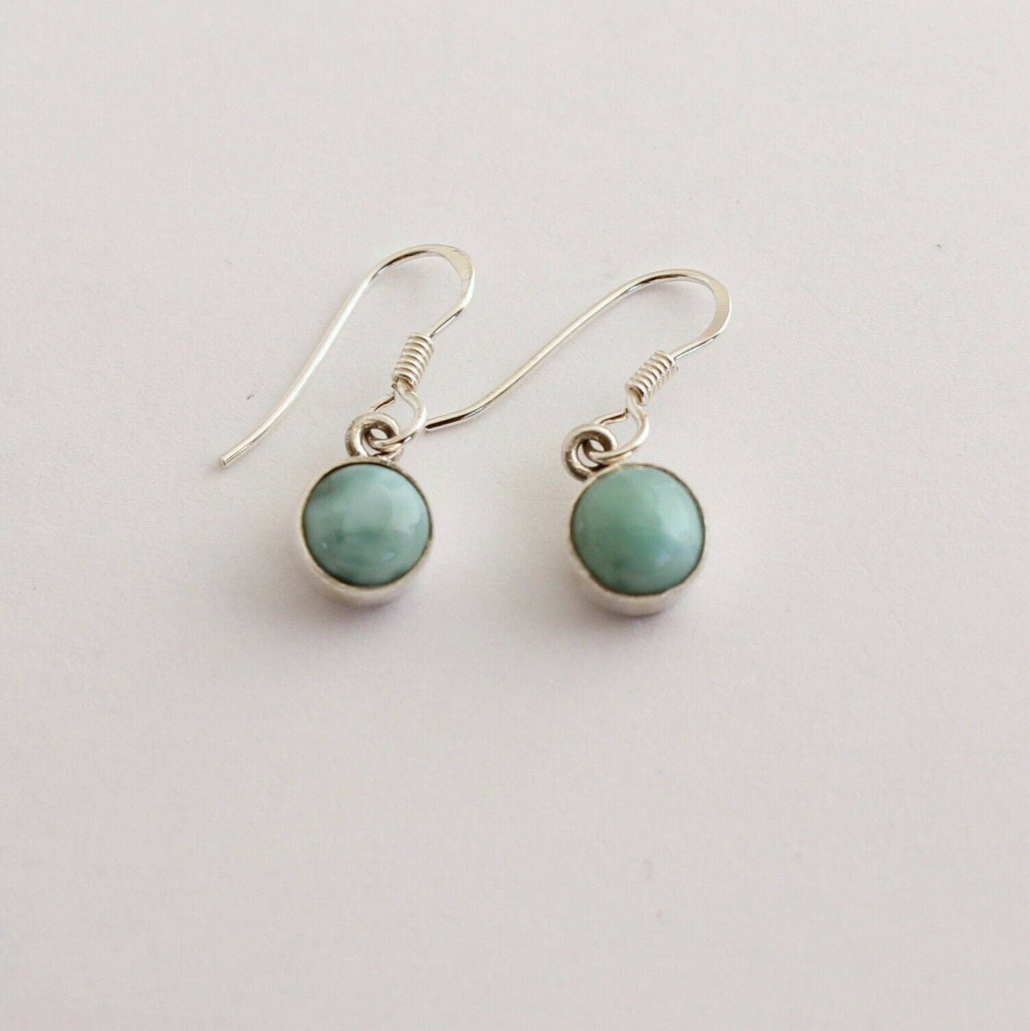 BKGEMS - Wholesale Dangle Earrings - Larimar (Atlantisstein) Ohrhänger in 925 Silber Edelstein Schmuck