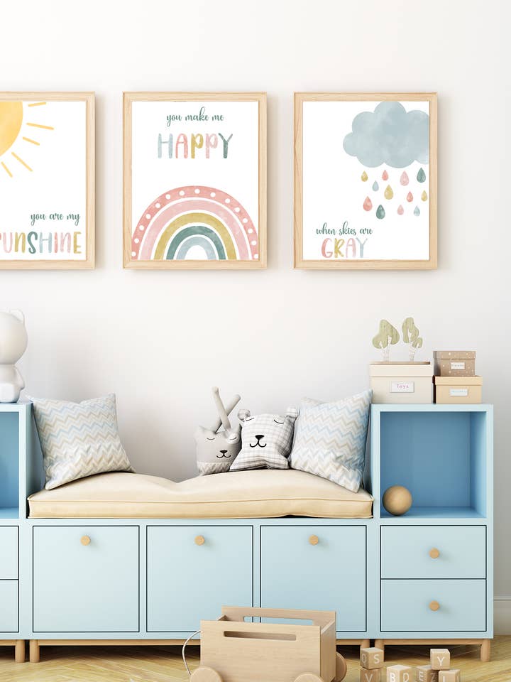 Set de 3 imprimés colorés You are my Sunshine pour la vente par Homemade Hollydays Wholesale