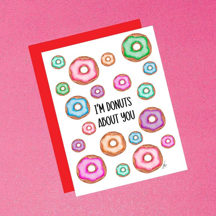 Carte "Je suis fou de toi" – Peinte à la main pour la Saint-Valentin pour la vente par Tiffany Ascensio Designs | Watercolor Greeting Cards