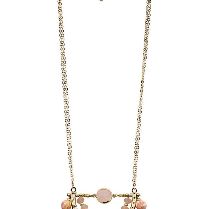 Necklace - Blush Short Beaded Tass for wholesale by Flirt Jewelry