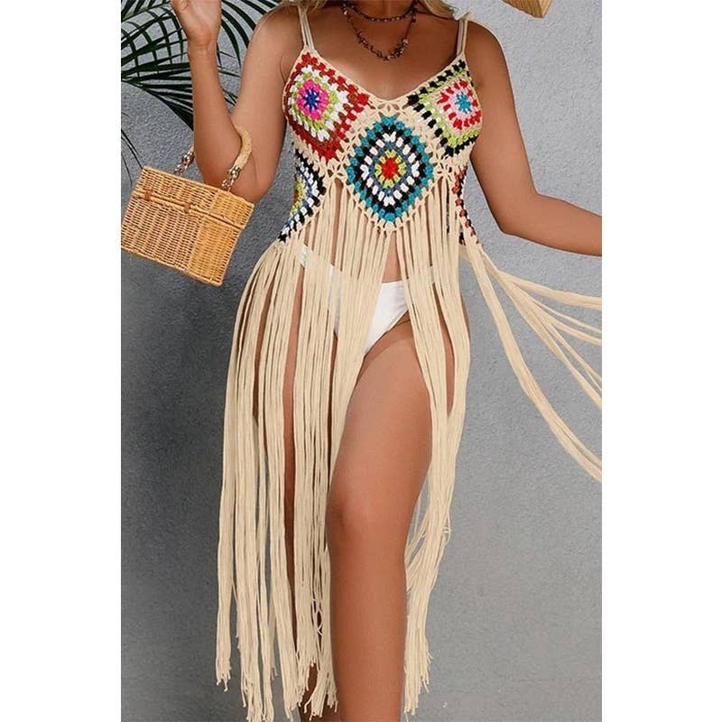 Paperdoll – Engroshandel Strandbadekåbe – Dame – HÆKLET BIKINI Boho Cover Up 2
