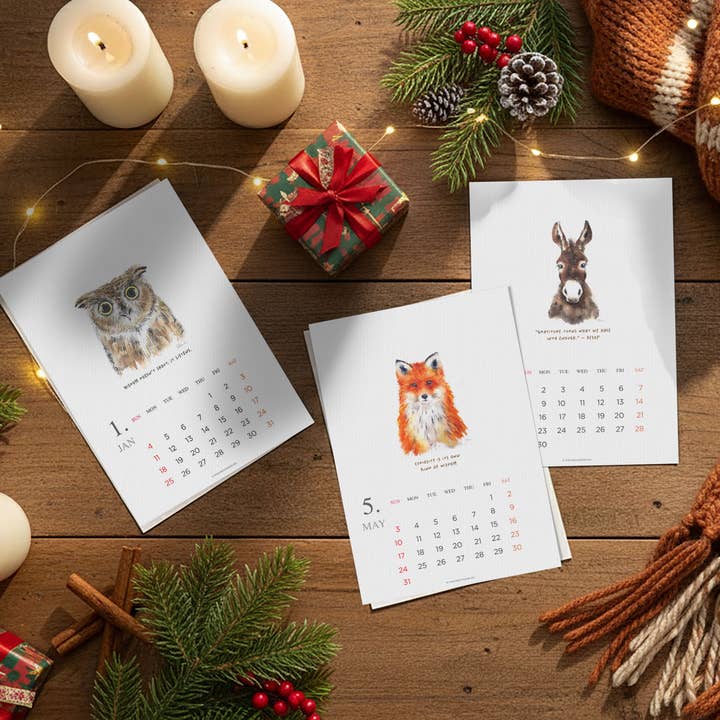 Todo Bien Design Inc - Wholesale Calendar - 2026 Animal Desk Calendar – Monthly Calendar with U-stand2