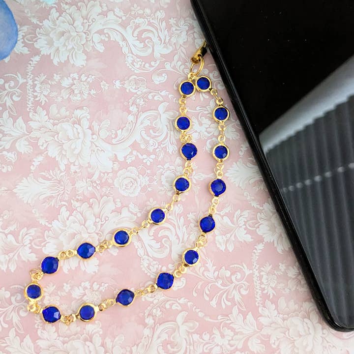 Crystal Bead Wrist Strap For Cell Phone Or Camera for wholesale by Bubble Charm Co Accessories