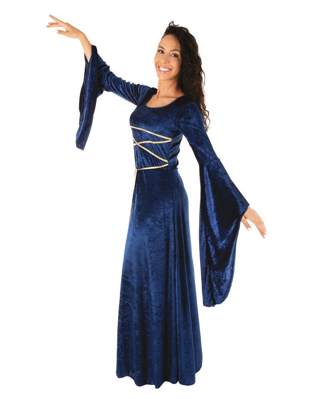 P'tit Clown - Venta al por mayor Disfraz - Mujer - Vestido medieval azul para adulto - talla L/XL1