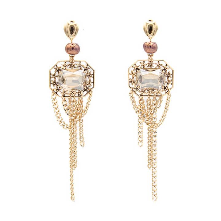 Folie Bergere - Chain Fringe Earrings for wholesale by Laura Mariotti - luxury collection