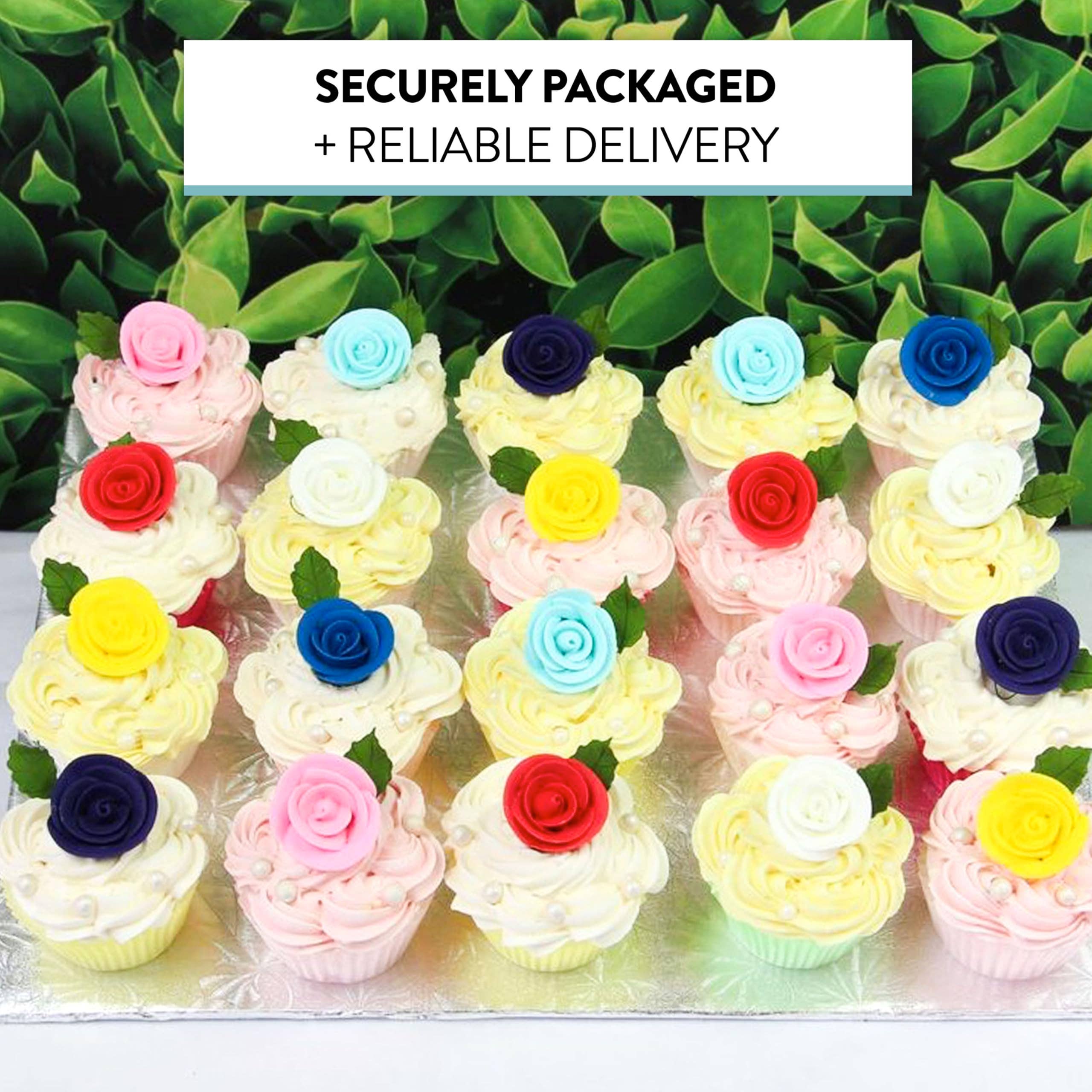 Global Sugar Art - Wholesale Cake/Cupcake Topper - Premium Edible Roses for Cakes and Cupcakes, Sweet Royal Icing Roses, by Global Sugar Art, Royal Blue5