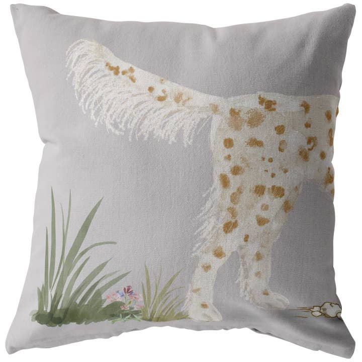 Orange and White English Setter Gift | Unique Pet Pillows | Gun Dog Decor | Dog Portrait for wholesale by The Creative Pioneer