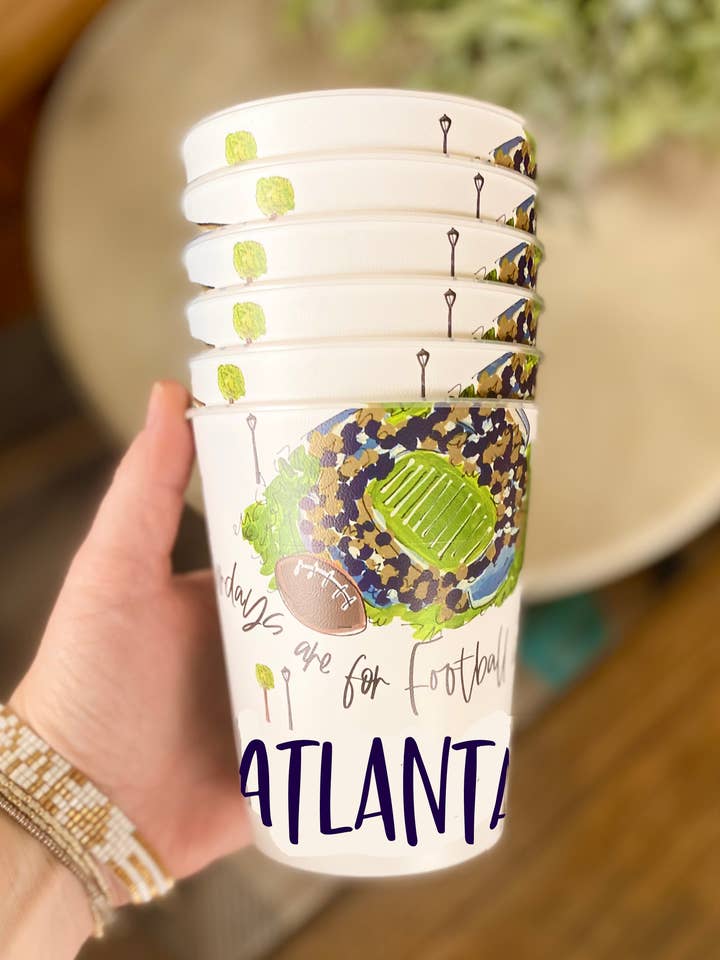 Atlanta, GA Reusable Cups, tailgating collegiate game/gifts for wholesale by Happy By Rachel, LLC