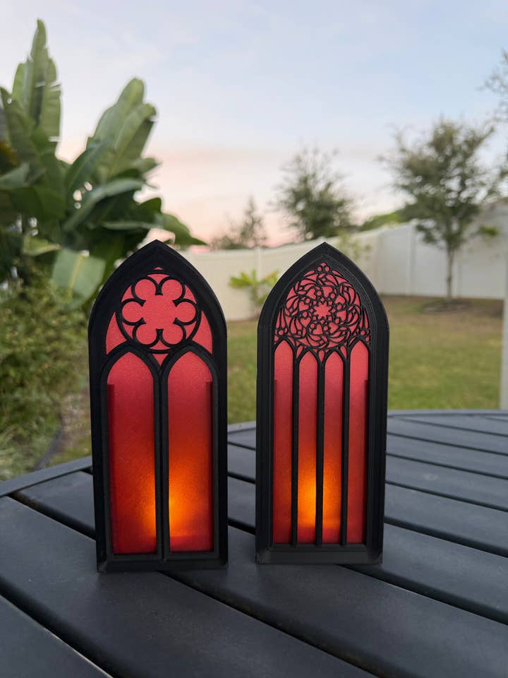 Gothic Window Tealight Book Nook | Cathedral | Bookshelf Decor for wholesale by Create Fantasy Crafts