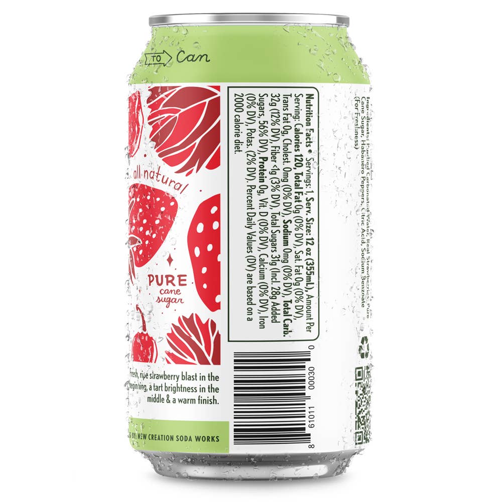 New Creation Soda - Wholesale Soda/Carbonated Drink - Jack'd Strawberry Habanero Soda (Case of 16)6