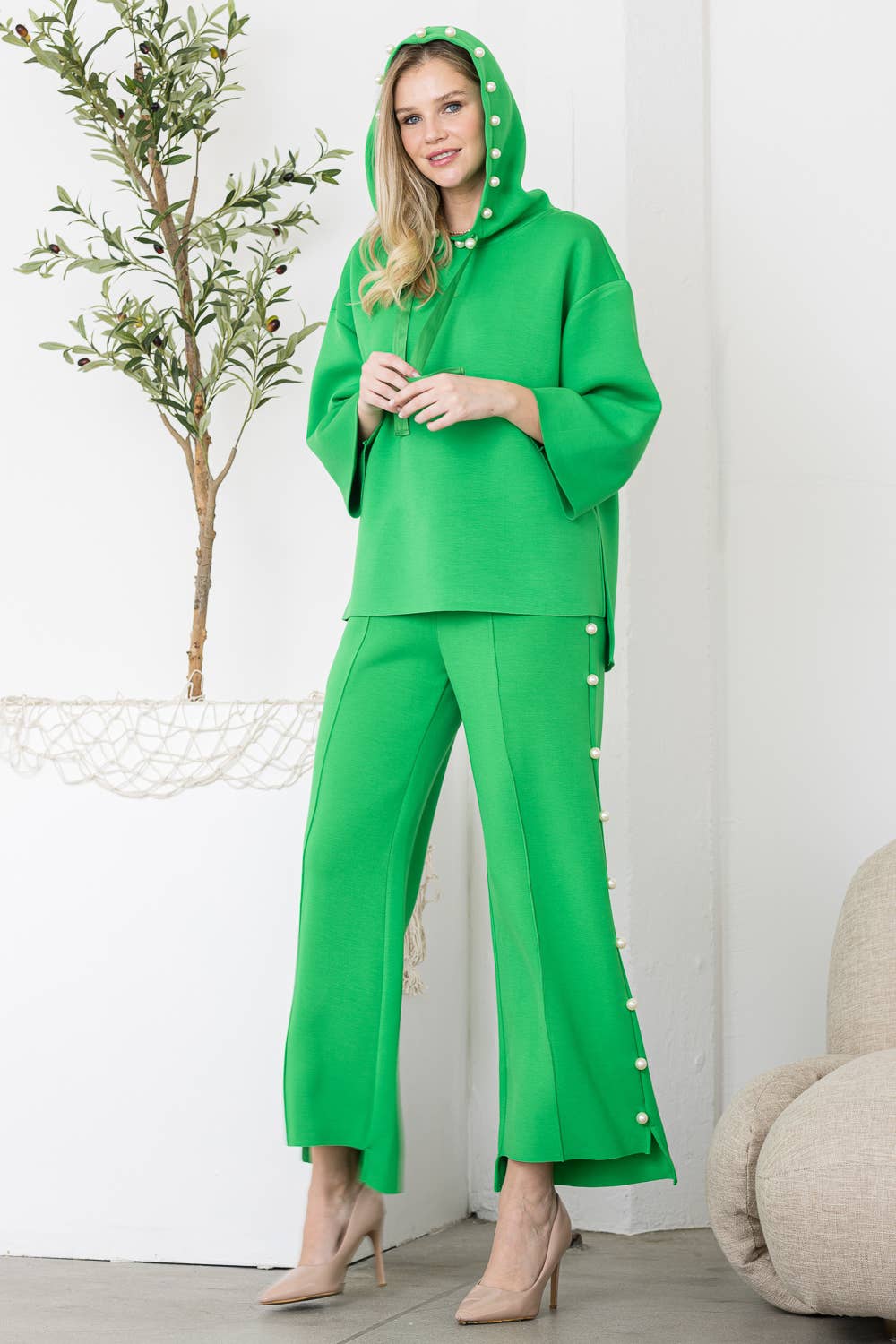 Joh Apparel – Großhandel Hose – Damen – Farrah French Scuba Pearl Lange Hose48