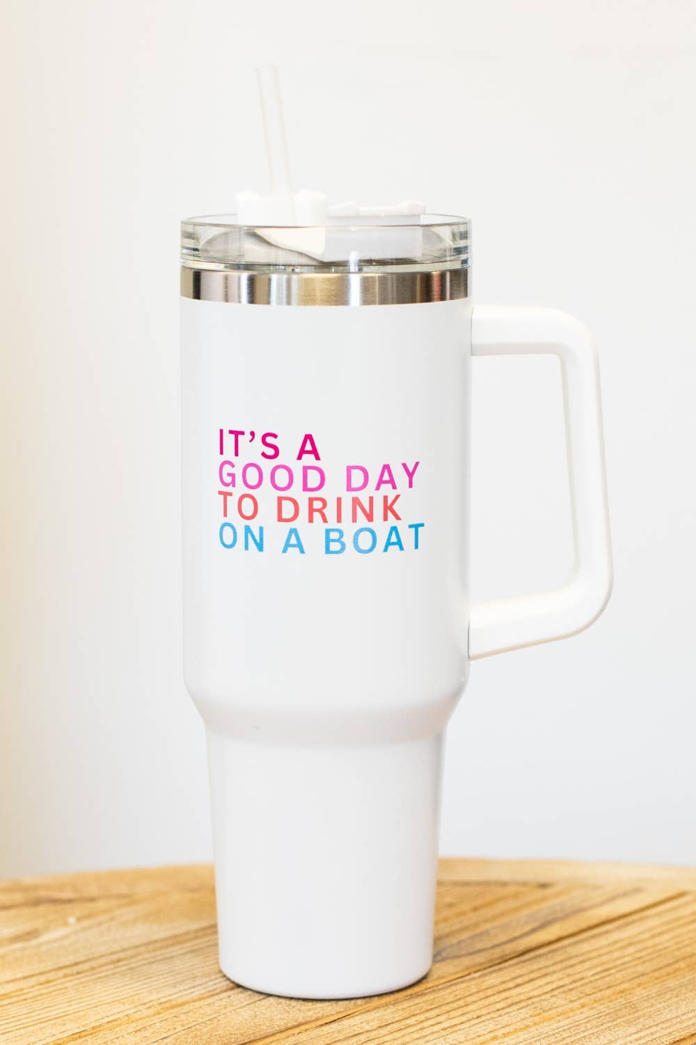 Panache Apparel Co. - Wholesale Insulated Mug/Tumbler - 40oz White Drink On A Boat Tumbler0