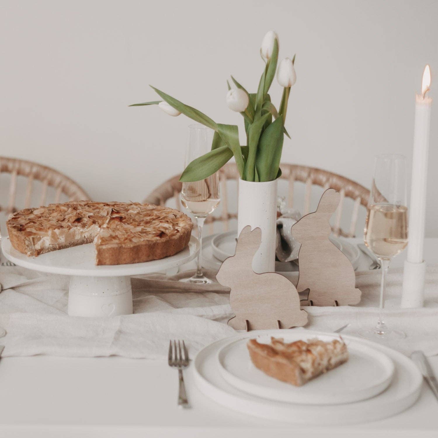 Eulenschnitt – Engroshandel Pyntefigur – Naturlige påskeharer i 2-pak1