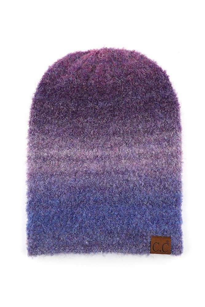 Hana - Wholesale Beanie - Women's - C.C Multi Color Ombre Mohair Cuff Beanie9
