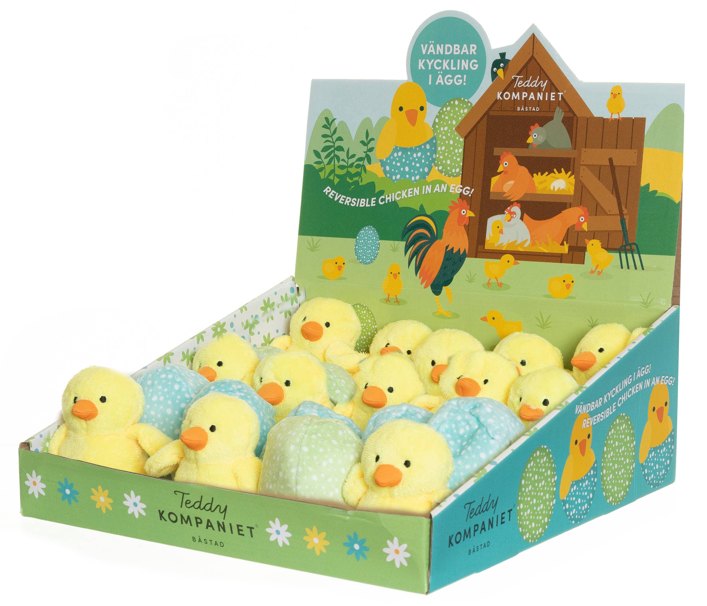 Teddykompaniet - Wholesale Stuffed/Plush Toy - Kids & Baby - Reversible Chicken in Egg, Displaybox