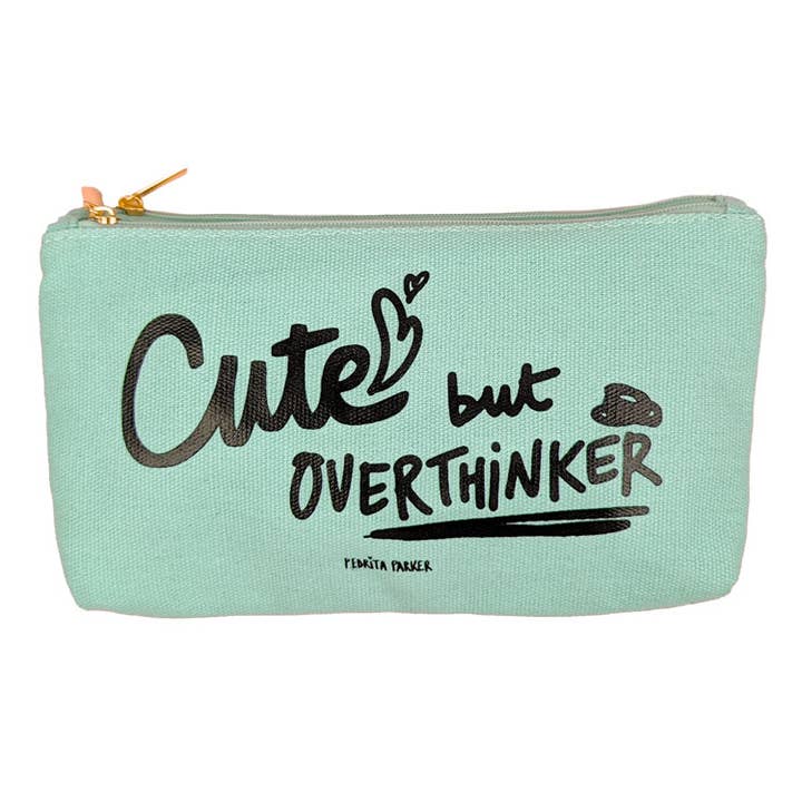 Trousse double/cosmétique « Cute but overthinker » pour la vente par Pedrita Parker