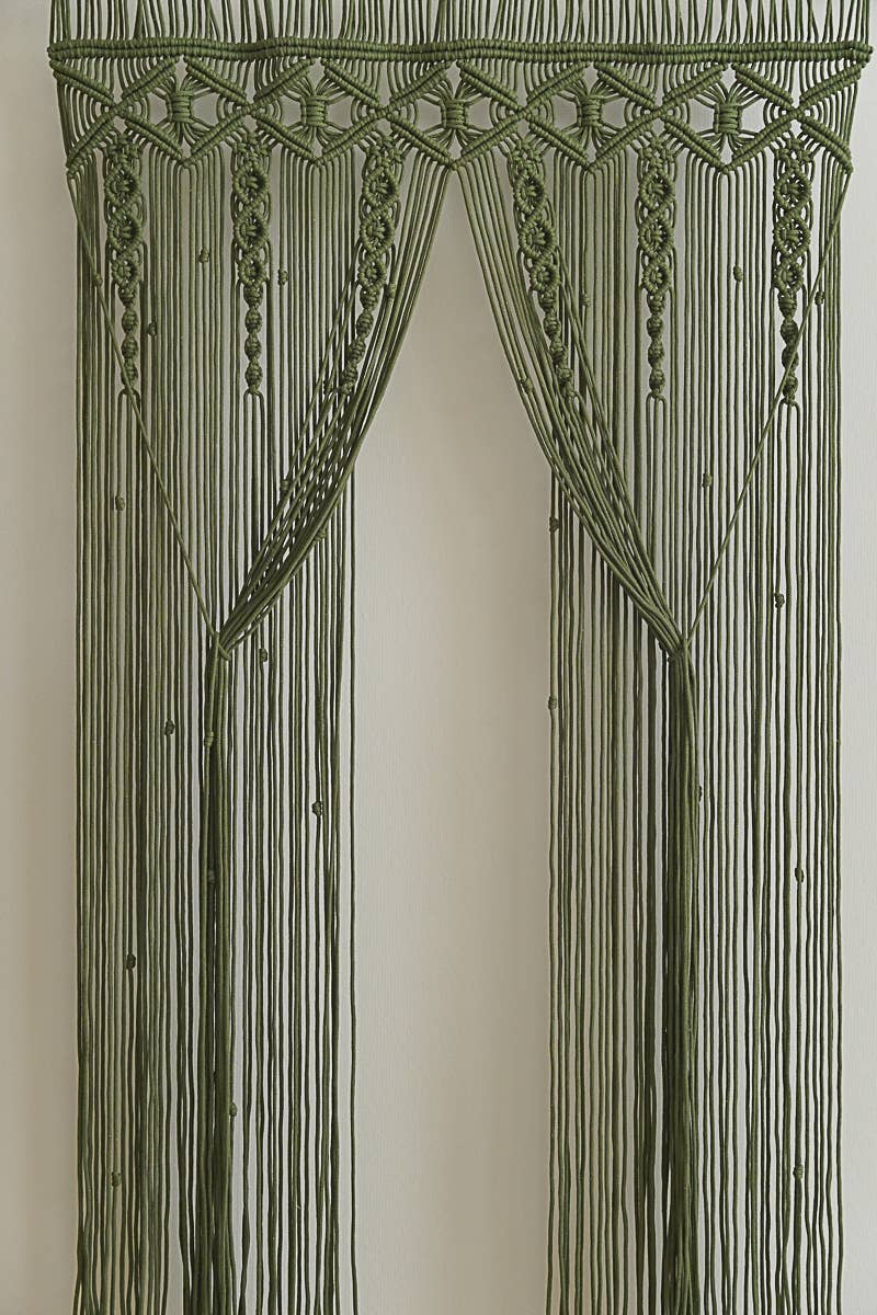 BeanDaikon - Vente Rideaux - Rideau en macramé bohème pour décoration murale C067