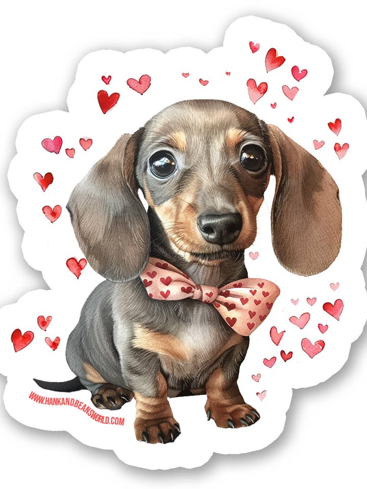 Autocollant en vinyle mat étanche de 3" Love Hank pour la vente par Hank & Bean