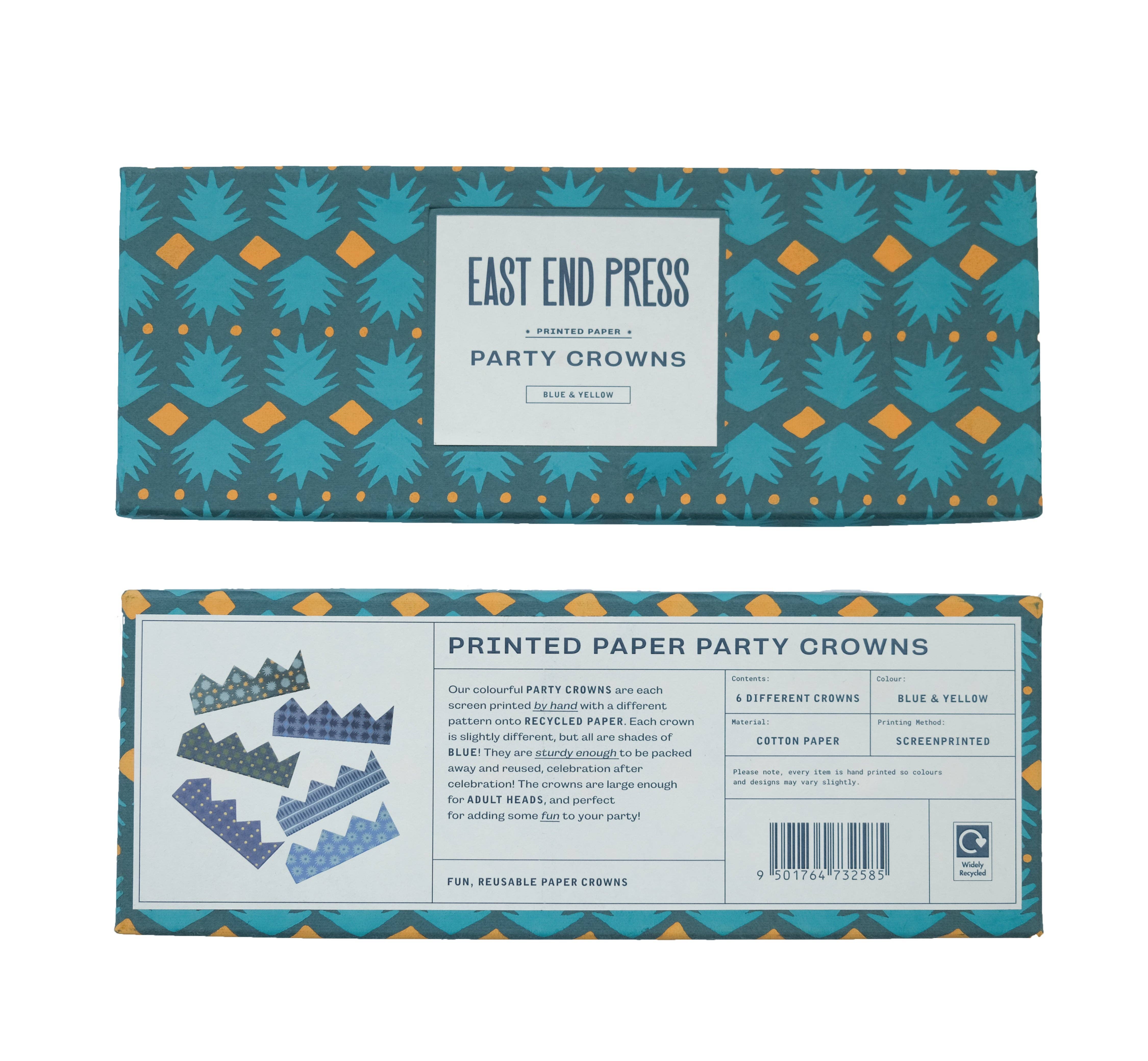 East End Press - Venta al por mayor Sombreros/coronas de fiesta - Coronas de Papel Azul9