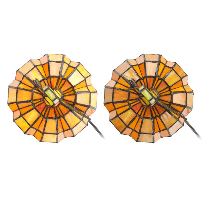 River of Goods - Wholesale Accent/Desk Lamp - 9"H Patch the Pumpkin Tiffany Stained Glass Accent Lamp8