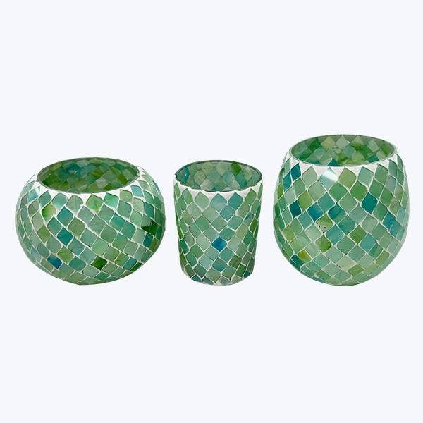 Glass Sage Votive, 3 Pcs/Set for wholesale by Young's