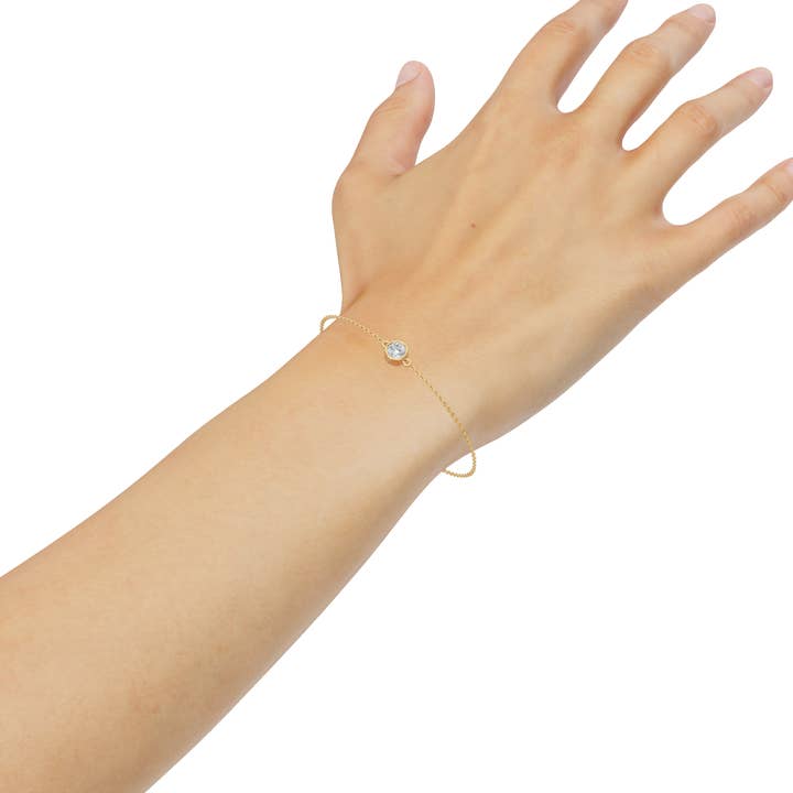 PureYou Jewelry - Wholesale Link & Chain Bracelet - 14K Gold Diamond Solitaire Bracelet, Diamond Bracelet3