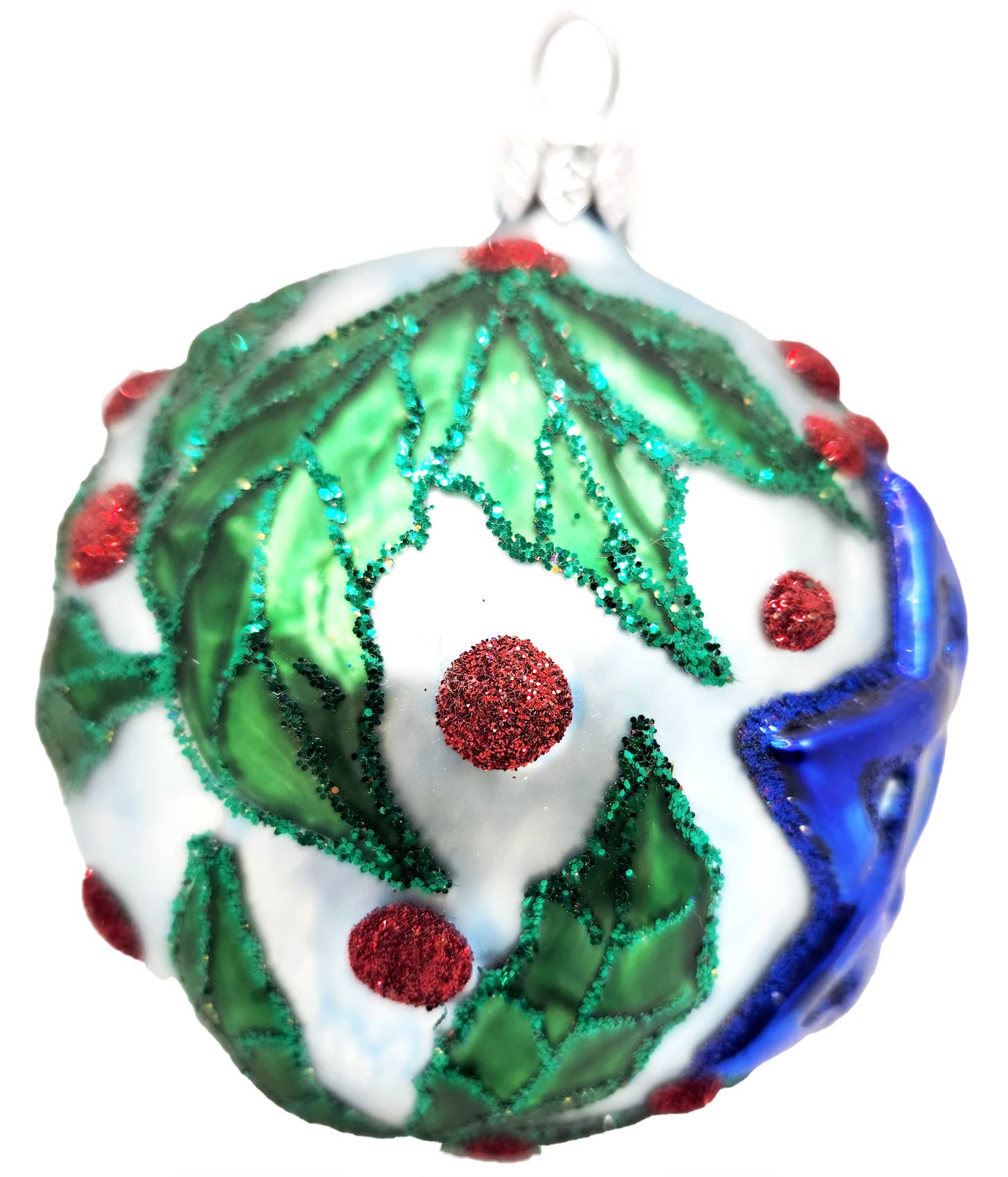 Mia's Polish Treasures – wholesale Prydnad – Blå stjärna judiskt tema julprydnad i glas1