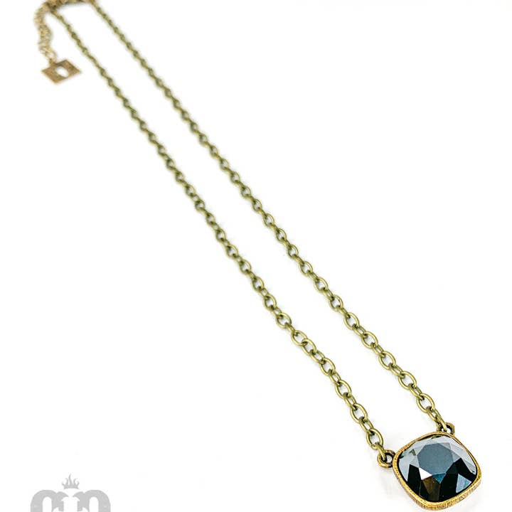 Pink Panache Brands - Wholesale Pendant/Charm Necklace - Austrian square crystal chain necklace, 12mm27