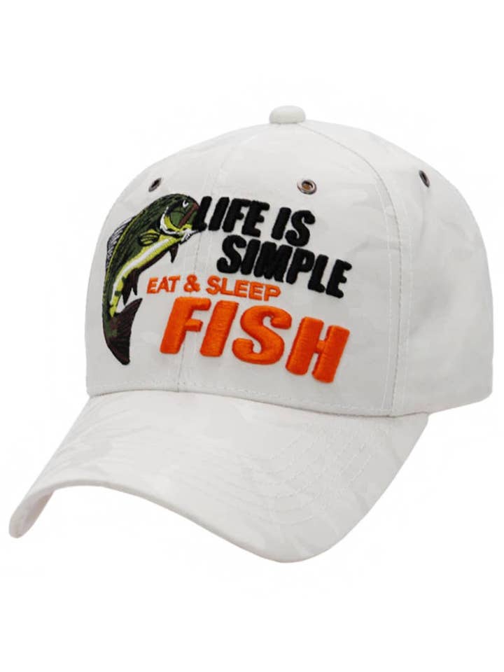 Gorra de béisbol camuflaje Life Is Simple Fish para venta al por mayor de Cap Zone