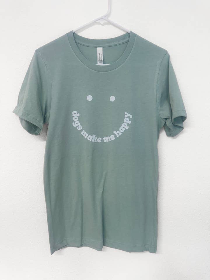 Dogs Make Me Happy Tee for wholesale by Peached Pups