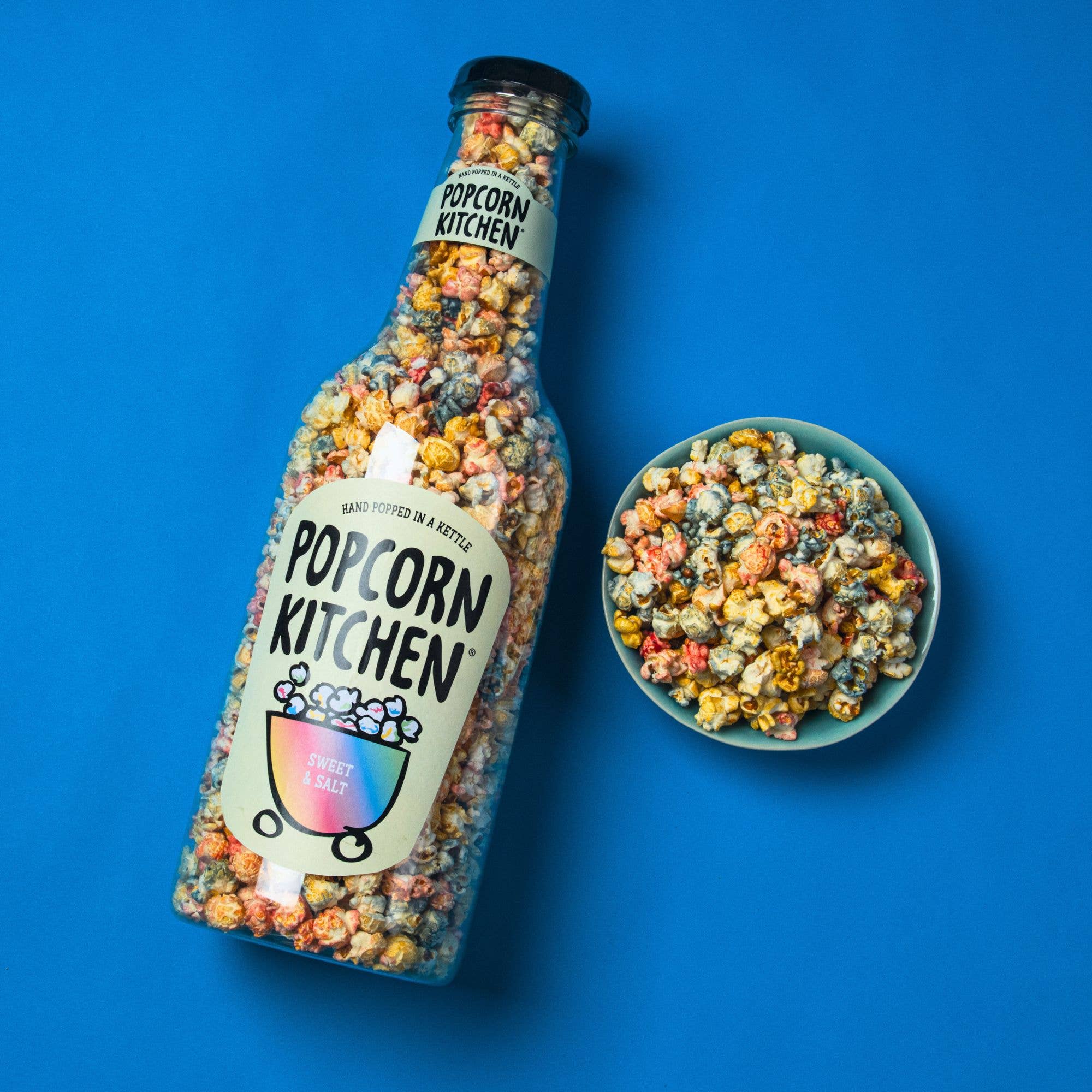 Popcorn Kitchen Ltd – wholesale Popcorn – Giant 'Moneybox' Popcorn Bottle, Rainbow Sweet & Salt 550g 4