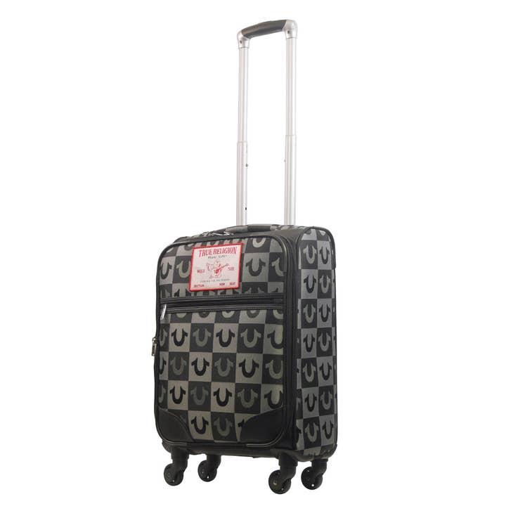 FUL Luggage (Concept One) - Wholesale Luggage - True Religion Black 23" Soft Sided Logo Checkered Spinner Luggage