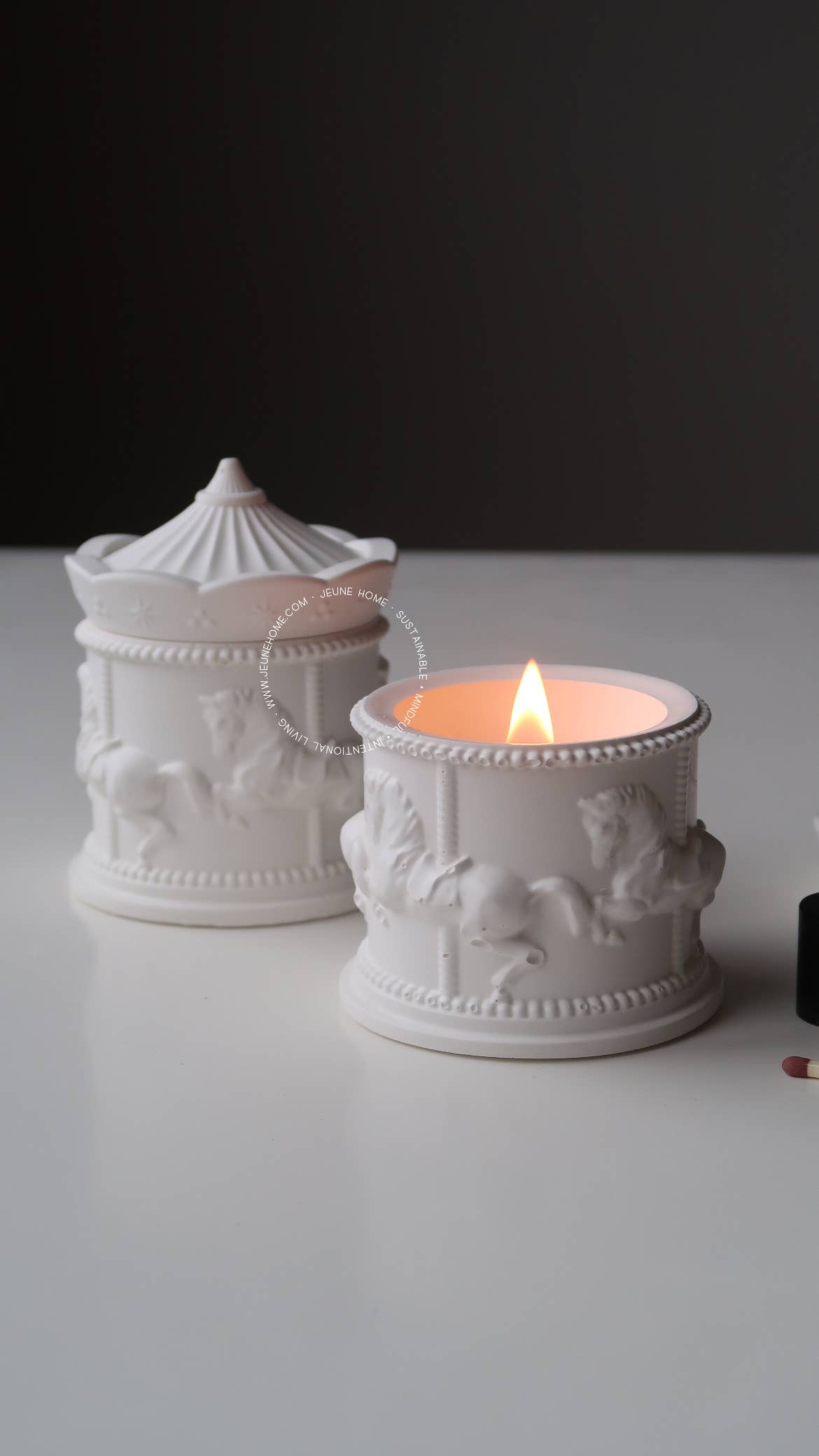 Jeune Home - Wholesale Jar/Filled Candle - Carousel - custom scented candle | Wooden wick candle5