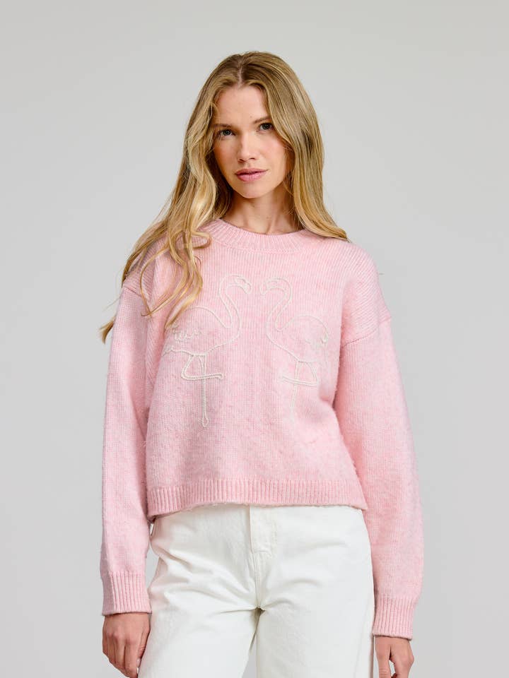 Jersey Pullover Flamenco Blanco Liso para venta al por mayor de FLAT WHITE