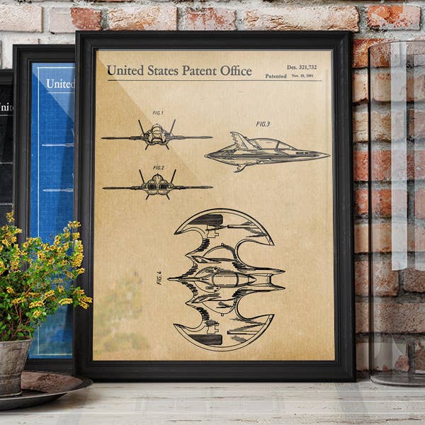 Fresh Prints of CT - Wholesale Art Print - Batwing 1991 Patent Art Print - Superheroes