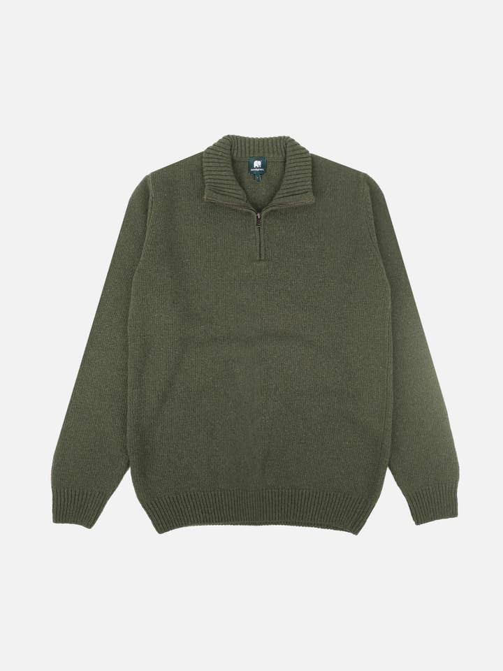 Bernia Quart de Zip Tricot Sauge pour la vente par Trendsplant Clothing